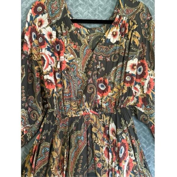 Free People High Plains Tunic Paisley V-Neck Mini Dress Women’s Size Small - Picture 3 of 7